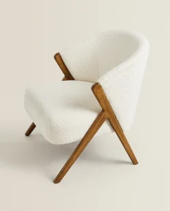 Upholstered Boucle Armchair