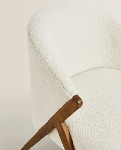 Upholstered Boucle Armchair