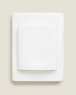 Velour Towel With Trim Detail