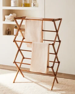 Vertical Folding Wooden Clothes Horse