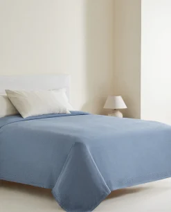 Waffle Texture Cotton Bedspread