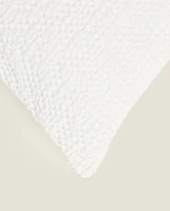 Waffle-Knit Throw Pillow Cover