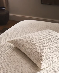 Waffle-Knit Throw Pillow Cover