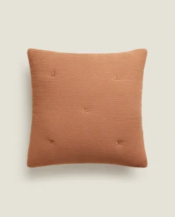 Waffle-Knit Throw Pillow Cover