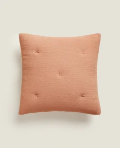 Waffle-Knit Throw Pillow Cover