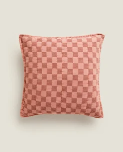 Waffle-Knit Throw Pillow Cover
