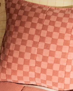 Waffle-Knit Throw Pillow Cover