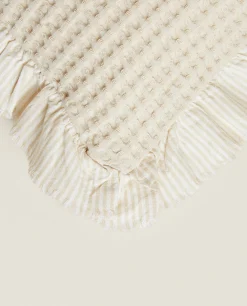 Waffle-Knit Throw Pillow Cover