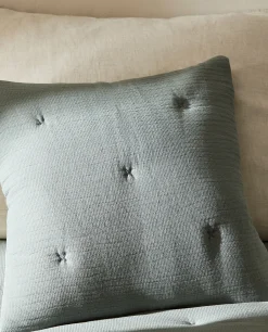 Waffle-Knit Throw Pillow Cover