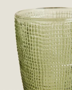 Wine Glass With Raised Design
