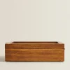 Wood And Linen Jewelry Box