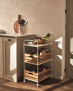 Wood And Metal Storage Cart