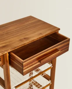 Wood And Metal Storage Furniture With Wheels