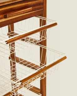 Wood And Metal Storage Furniture With Wheels