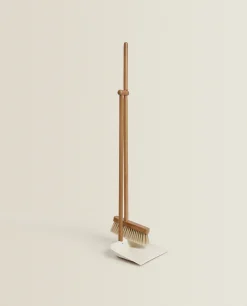 Wooden Dustpan And Brush Set