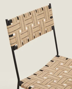 Woven Jute And Metal Chair