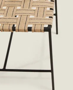 Woven Jute And Metal Chair