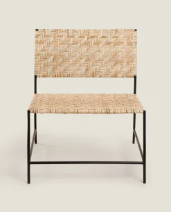 Woven Rattan Metal Chair