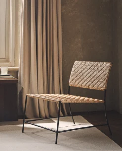 Woven Rattan Metal Chair